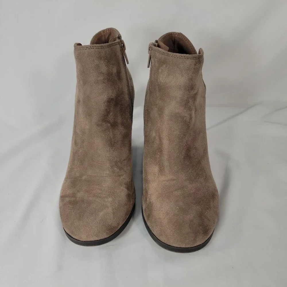 Soda Wedge Bootie Women 7 Tan Faux Suede Ankle Boots Fall Fairy Grunge Boho Chic